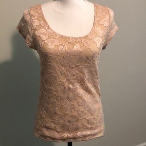 Gold lace top